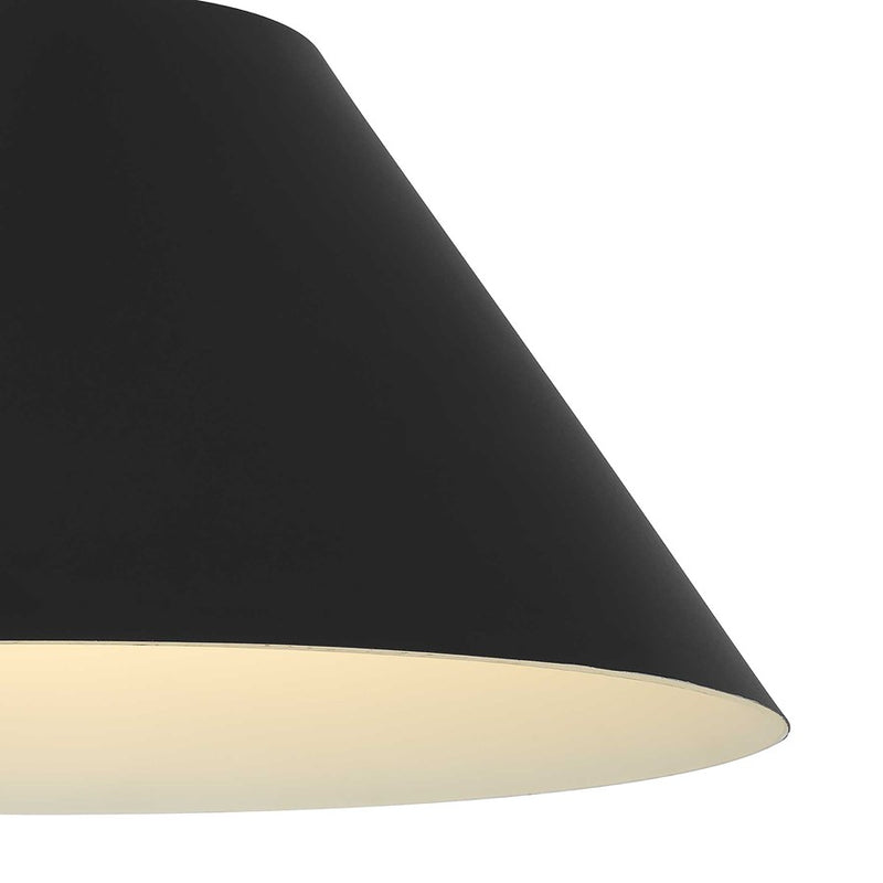 Alteck Jaz 22in 1-Light Outdoor Pendant | Contemporary Sand Black and Etched White Glass | Covered Patio & Entryway | Model AP0078-5CCT-W-BK
