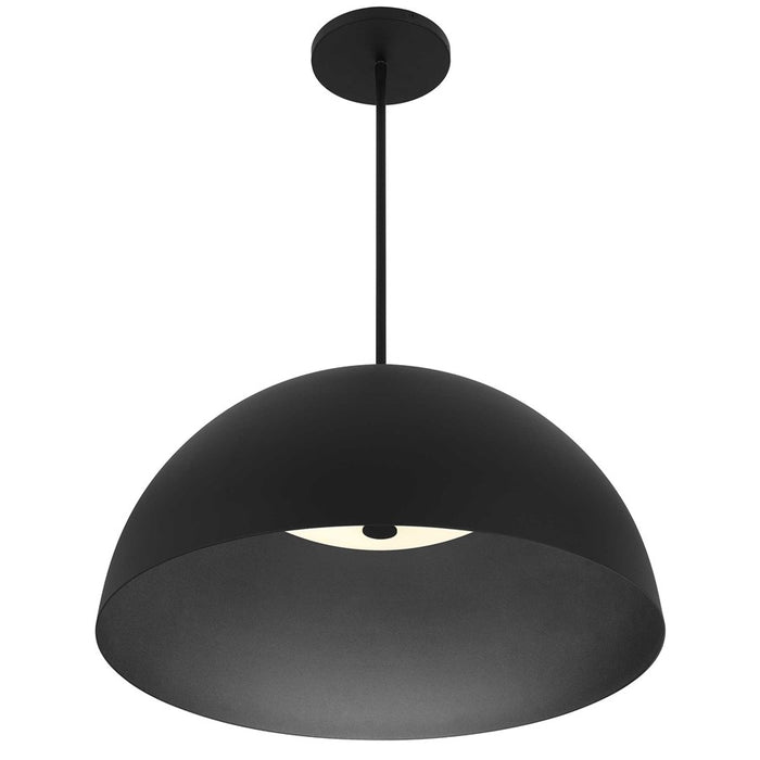 Alteck Half 24" Rnd Outdoor Pend, Black/White, Sand Black