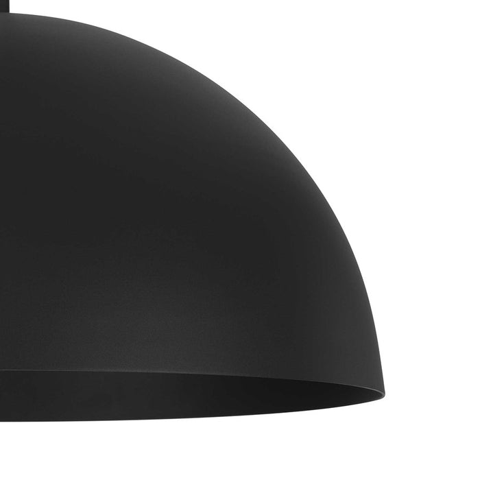 Alteck Half 24" Rnd Outdoor Pend, Black/White, Sand Black