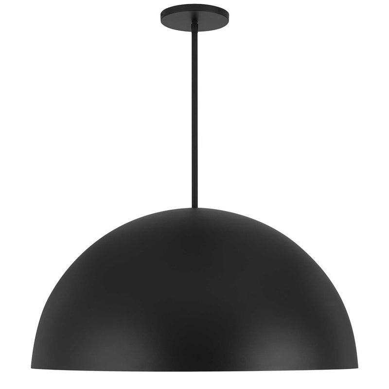 Alteck Half 32in 1-Light LED Outdoor Pendant | Contemporary Sand Black Aluminum and Etched White Glass | Covered Patio | Model AP0084-5CCT-W-BK