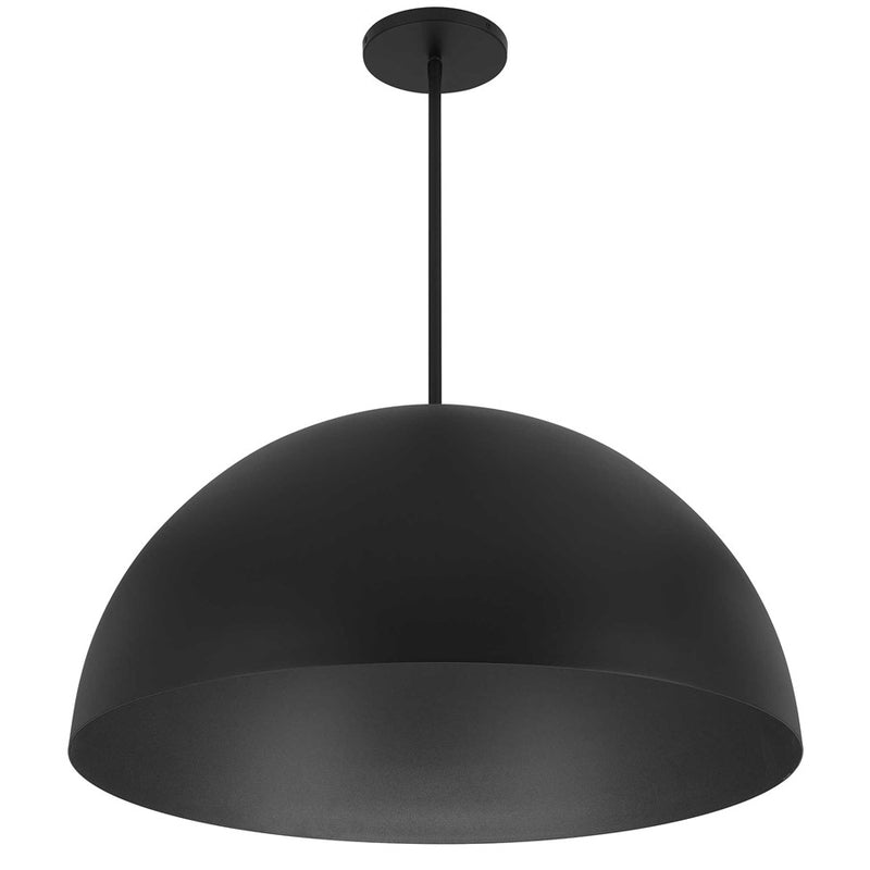 Alteck Half 32in 1-Light LED Outdoor Pendant | Contemporary Sand Black Aluminum and Etched White Glass | Covered Patio | Model AP0084-5CCT-W-BK
