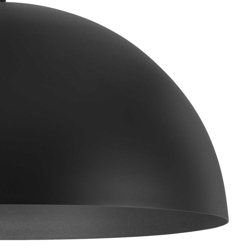 Alteck Half 32in 1-Light LED Outdoor Pendant | Contemporary Sand Black Aluminum and Etched White Glass | Covered Patio | Model AP0084-5CCT-W-BK