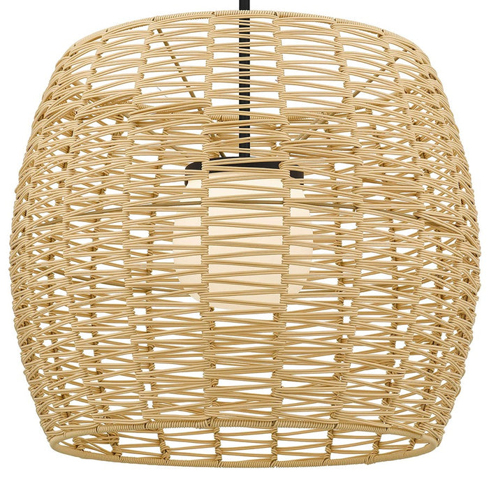Alteck Aruba 24" Outdoor Pend, Black/White Opal, Sand Black