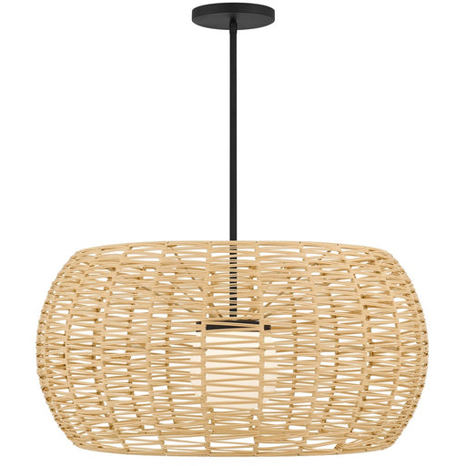 Alteck Aruba 32" Outdoor Pend, Black/White Opal, Sand Black