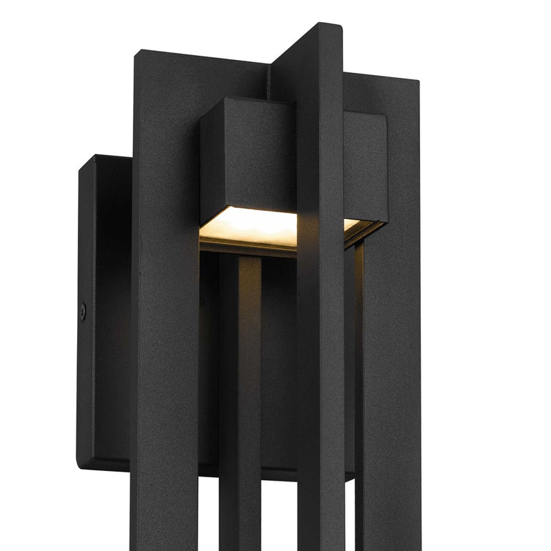 Alteck 4 Bar 13in 1-Light Outdoor Sconce | Contemporary Sand Black Aluminum and Sand Blast Glass | Entryway & Patio | Model AW0001-3CCT-W-BK