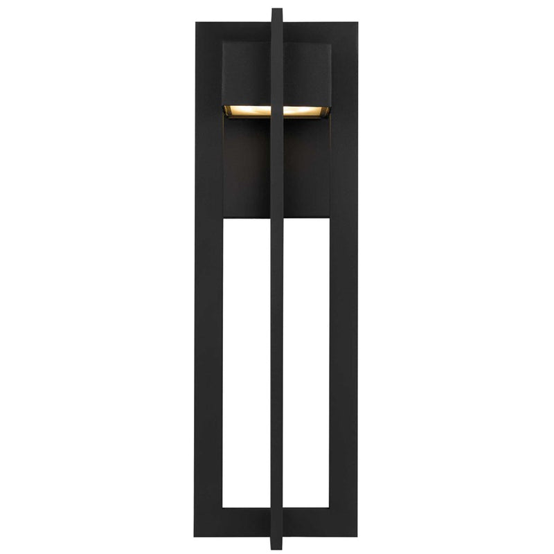 Alteck 4 Bar 18in 1-Light LED Outdoor Sconce | Contemporary Sand Black Aluminum | Covered Patio & Entryway | Model AW0002-3CCT-W-BK
