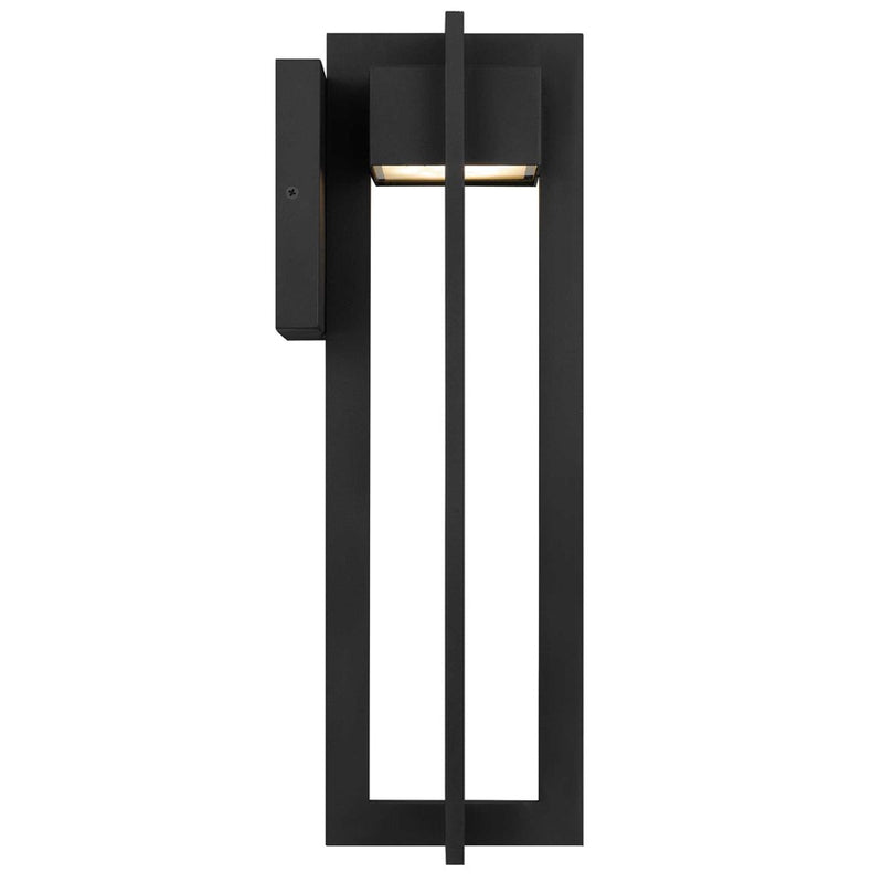 Alteck 4 Bar 18in 1-Light LED Outdoor Sconce | Contemporary Sand Black Aluminum | Covered Patio & Entryway | Model AW0002-3CCT-W-BK