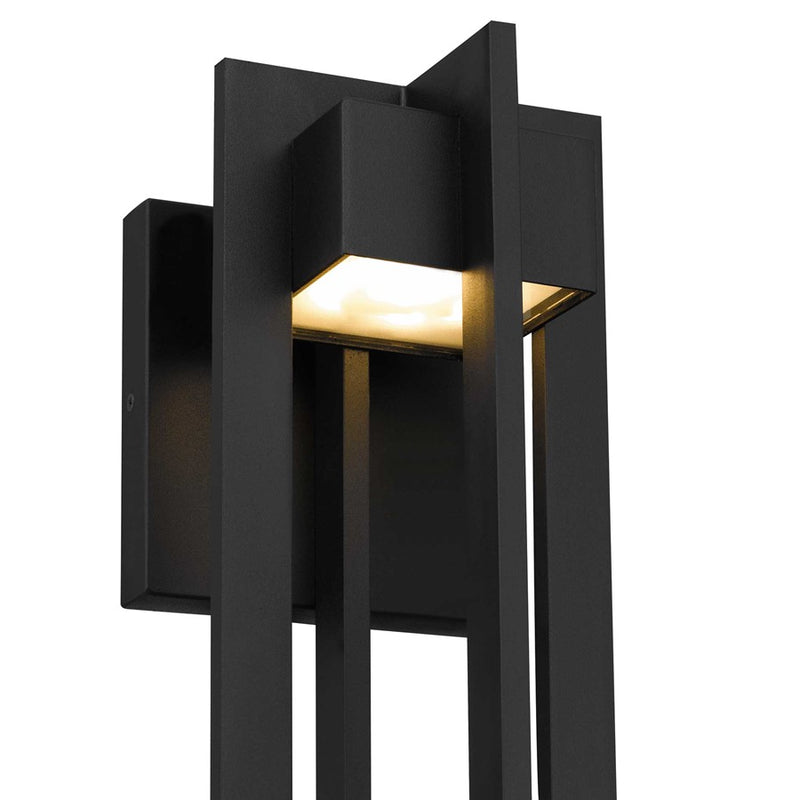 Alteck 4 Bar 18in 1-Light LED Outdoor Sconce | Contemporary Sand Black Aluminum | Covered Patio & Entryway | Model AW0002-3CCT-W-BK