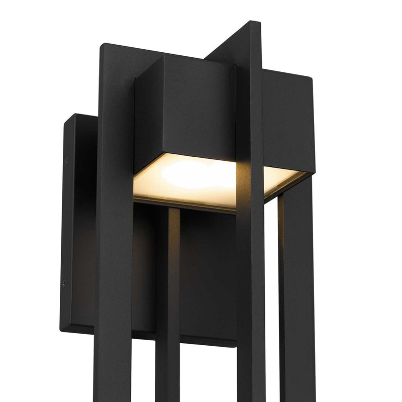 Alteck 4 Bar 23in 1-Light Outdoor Sconce | Contemporary Sand Black and Sand Blast Glass | Entryway & Patio | Model AW0004-3CCT-W-BK