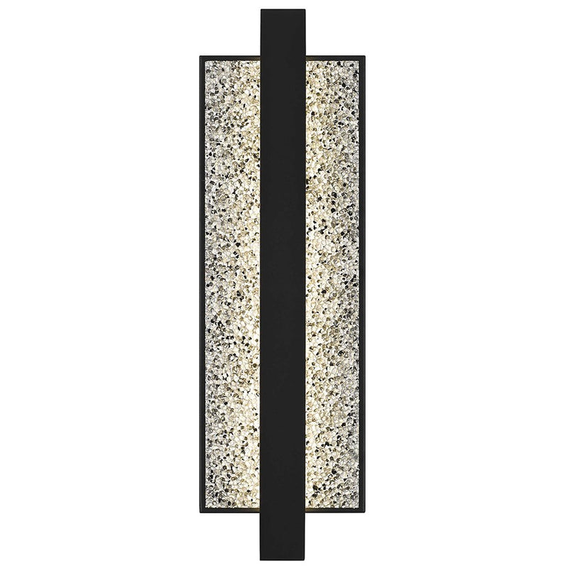Alteck Seafoam 19in 1-Light LED Outdoor Wall Sconce | Contemporary Sand Black and Silver Bubble Aluminum | Entryway & Patio | Model AW0005-3CCT-W-BK