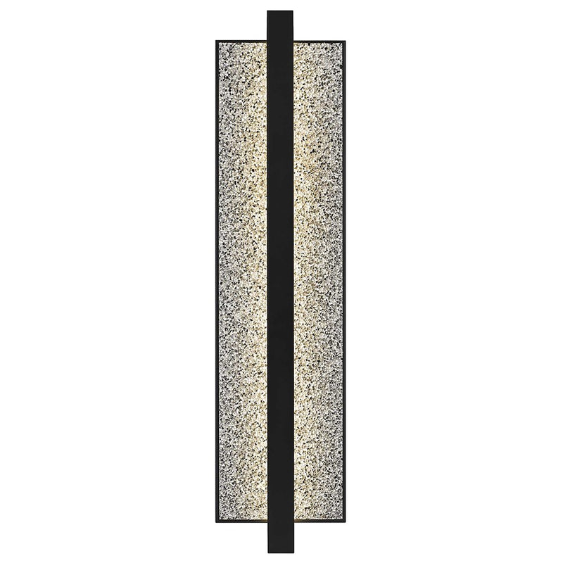 Alteck Seafoam 32in 1-Light LED Outdoor Wall Sconce | Contemporary Sand Black and Sand Blast Glass | Entryway & Patio | Model AW0007-3CCT-W-BK