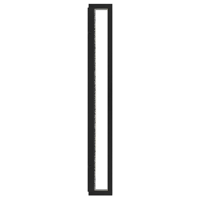 Alteck Seafoam 32in 1-Light LED Outdoor Wall Sconce | Contemporary Sand Black and Sand Blast Glass | Entryway & Patio | Model AW0007-3CCT-W-BK