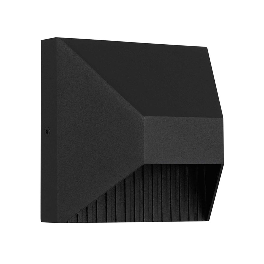 Alteck Ribbed 5" LED Outdoor Wall Sconce, Sand Black