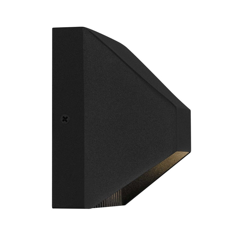 Alteck Ribbed 5in 1-Light LED Outdoor Wall Sconce | Contemporary Sand Black Aluminum and Sand Blast Acrylic | Entryway | Model AW0008-3CCT-W-BK