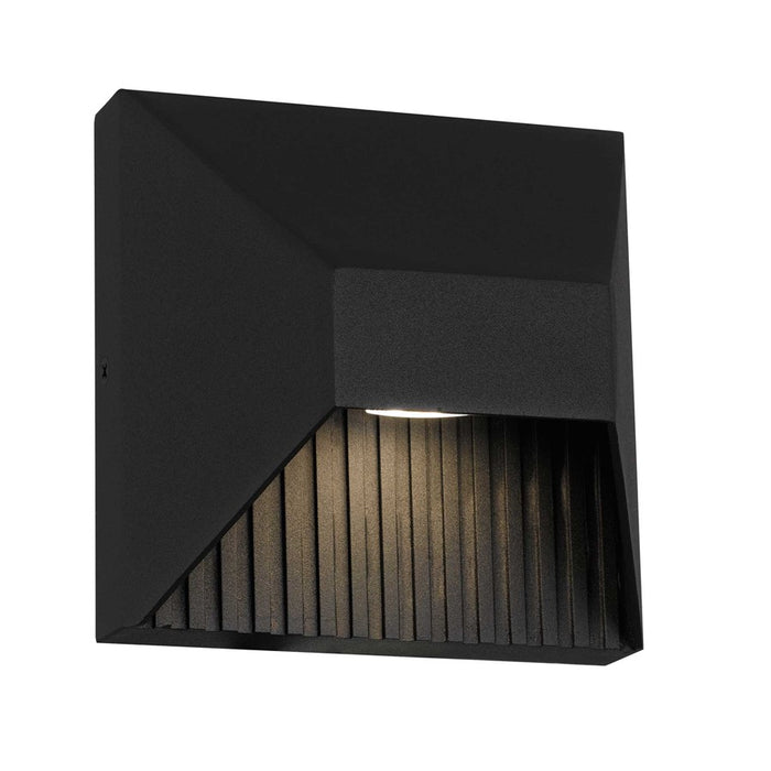 Alteck Ribbed 5" LED Outdoor Wall Sconce, Sand Black