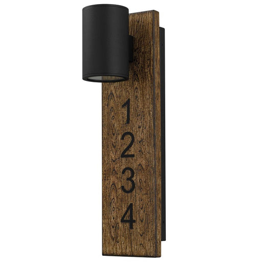 Alteck Woodone 19" LED Outdoor Wall Sconce, Sand Black