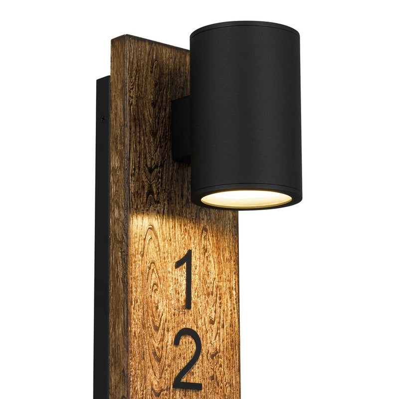 Alteck Woodone 19in 1-Light LED Outdoor Wall Sconce | Contemporary Sand Black Aluminum | Entryway & Porch | 5 x 19 in | Model AW0010-3CCT-W-BK