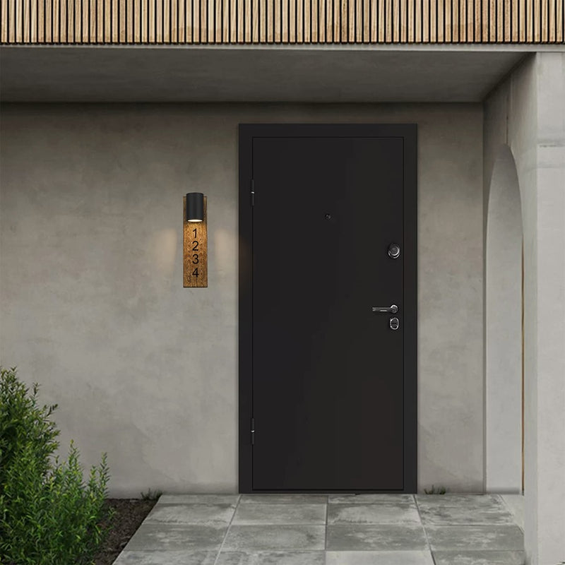 Alteck Woodone 19in 1-Light LED Outdoor Wall Sconce | Contemporary Sand Black Aluminum | Entryway & Porch | 5 x 19 in | Model AW0010-3CCT-W-BK