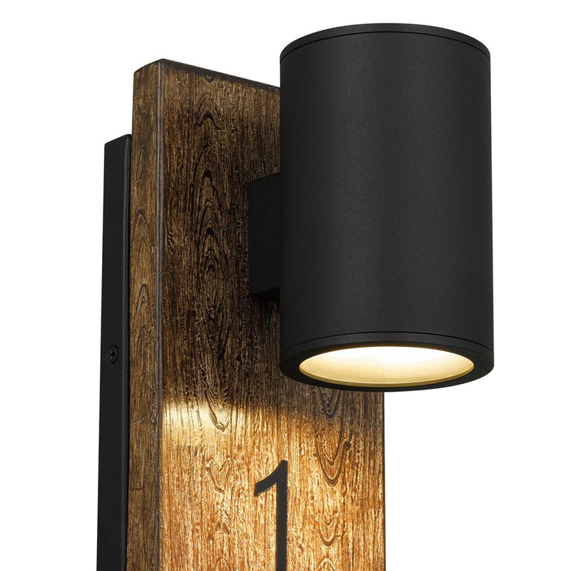 Alteck Woodone 26in 1-Light LED Outdoor Wall Sconce | Contemporary Sand Black Aluminum | Entryway & Porch | 5 x 26 x 6.25 in | Model AW0011-3CCT-W-BK