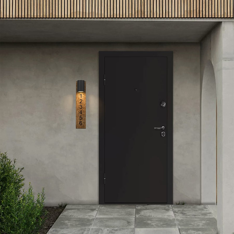Alteck Woodone 26in 1-Light LED Outdoor Wall Sconce | Contemporary Sand Black Aluminum | Entryway & Porch | 5 x 26 x 6.25 in | Model AW0011-3CCT-W-BK