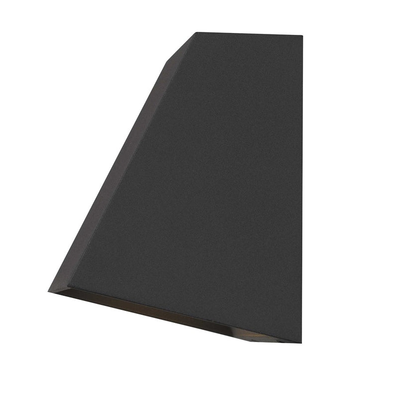 Alteck Fillet 6in 1-Light LED Outdoor Sconce | Contemporary Sand Black Aluminum and Sand Blast Glass | Entryway & Patio | Model AW0026-3CCT-W-BK