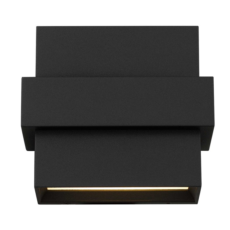 Alteck Summit 5in 1-Light Outdoor Wall Sconce | Contemporary Sand Black and Sand Blast Glass | Entryway & Covered Porch | Model AW0027-3CCT-W-BK