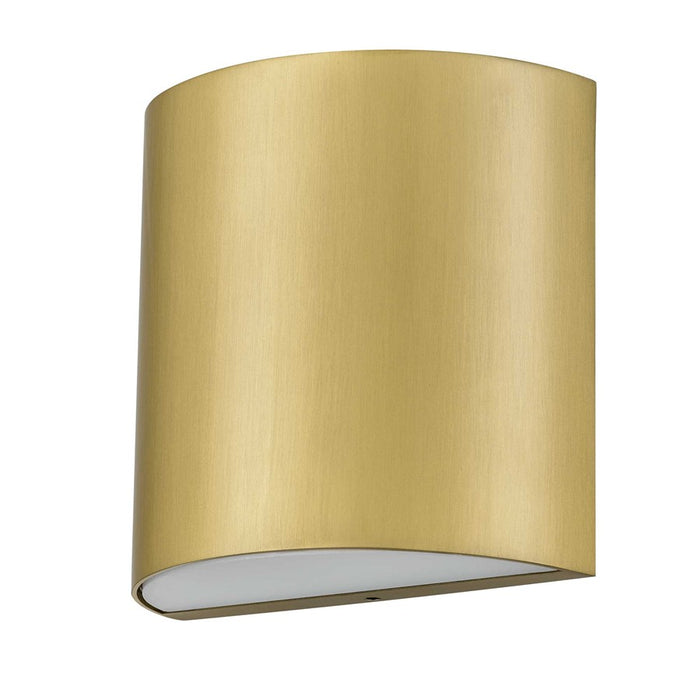 Alteck Veil LED Outdoor Wall Sconce, Brushed Brass - AW0028-3CCT-W-BB