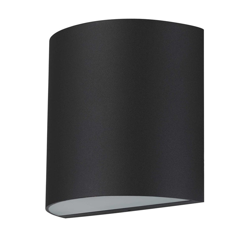 Alteck Veil 5in 1-Light LED Outdoor Wall Sconce | Contemporary Sand Black Aluminum | Entryway & Patio | 4.62 x 4.62 x 2.38 in | Model AW0028-3CCT-W-BK