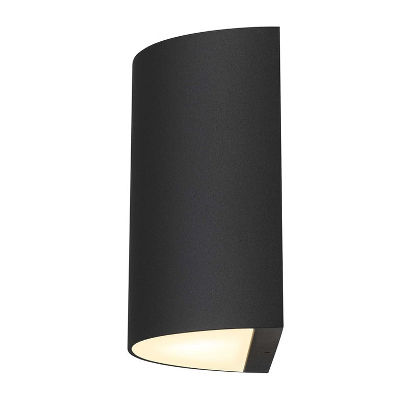 Alteck Veil 5in 1-Light LED Outdoor Wall Sconce | Contemporary Sand Black Aluminum | Entryway & Patio | 4.62 x 4.62 x 2.38 in | Model AW0028-3CCT-W-BK