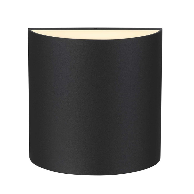 Alteck Veil 5in 1-Light LED Outdoor Wall Sconce | Contemporary Sand Black Aluminum | Entryway & Patio | 4.62 x 4.62 x 2.38 in | Model AW0028-3CCT-W-BK