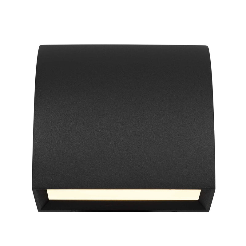 Alteck Slope 4.5in 1-Light LED Outdoor Wall Sconce | Contemporary Sand Black Aluminum and Sand Blast Glass | Entryway | Model AW0029-3CCT-W-BK