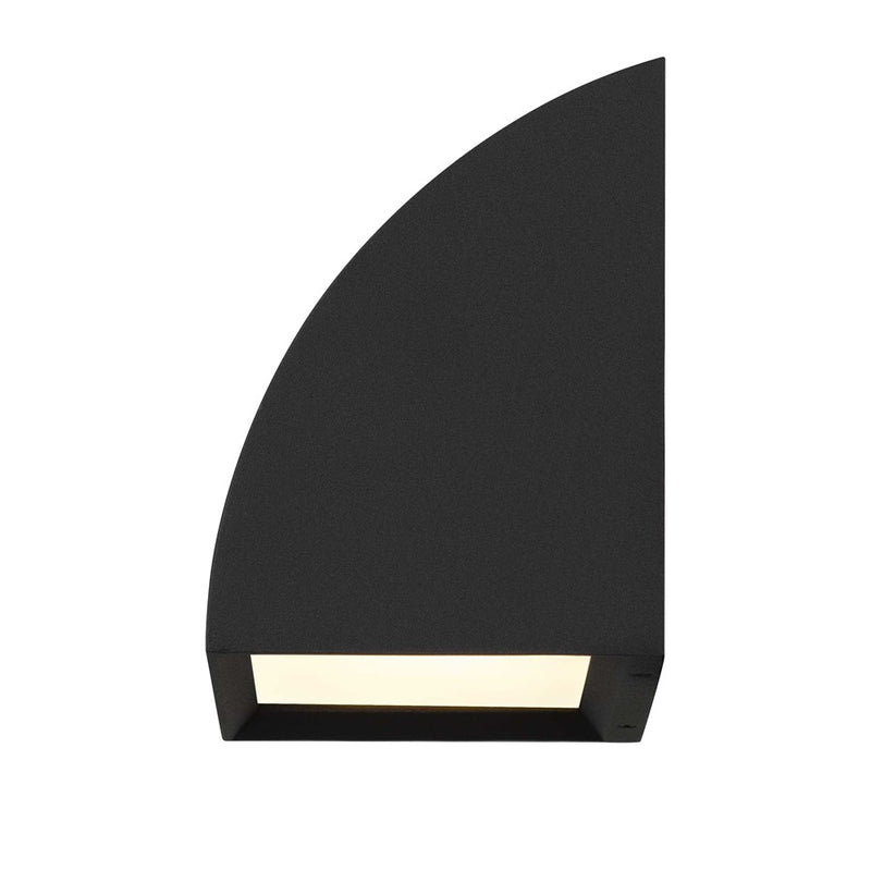 Alteck Slope 4.5in 1-Light LED Outdoor Wall Sconce | Contemporary Sand Black Aluminum and Sand Blast Glass | Entryway | Model AW0029-3CCT-W-BK