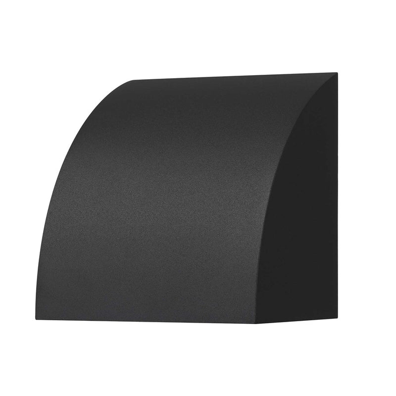 Alteck Slope 4.5in 1-Light LED Outdoor Wall Sconce | Contemporary Sand Black Aluminum and Sand Blast Glass | Entryway | Model AW0029-3CCT-W-BK