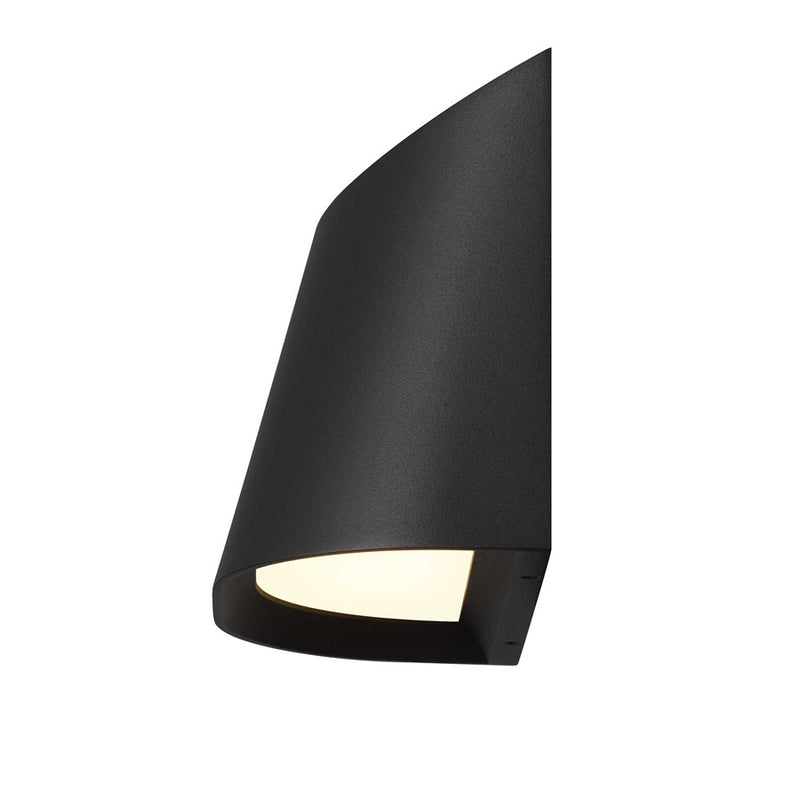 Alteck Ambit 5.5in 1-Light LED Outdoor Wall Sconce | Contemporary Sand Black Aluminum | Entryway & Patio | 5.5 x 4.75 x 3 in | Model AW0030-3CCT-W-BK