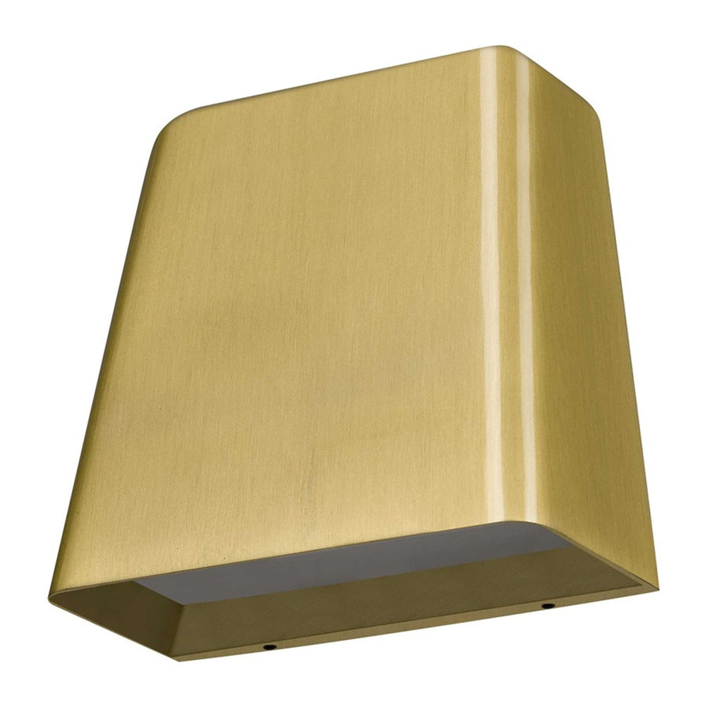 Alteck Bull 5.5" LED Outdoor Wall Sconce, Brushed Brass