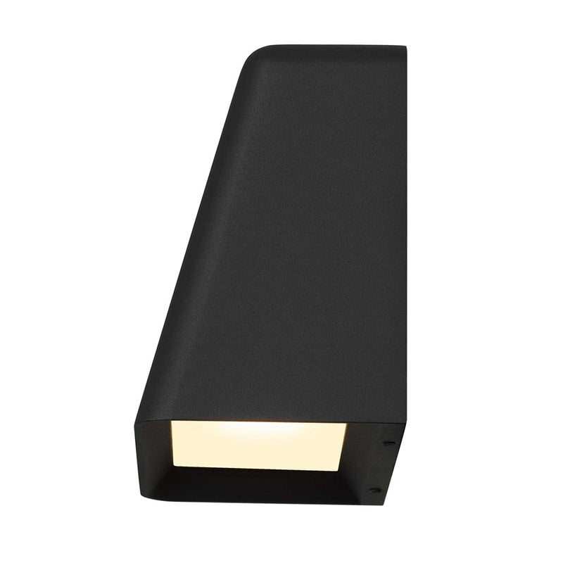 Alteck Bull 5.5in LED Outdoor Wall Sconce | Contemporary Sand Black and Sand Blast Glass | Entryway & Hallway | Model AW0031-3CCT-W-BK