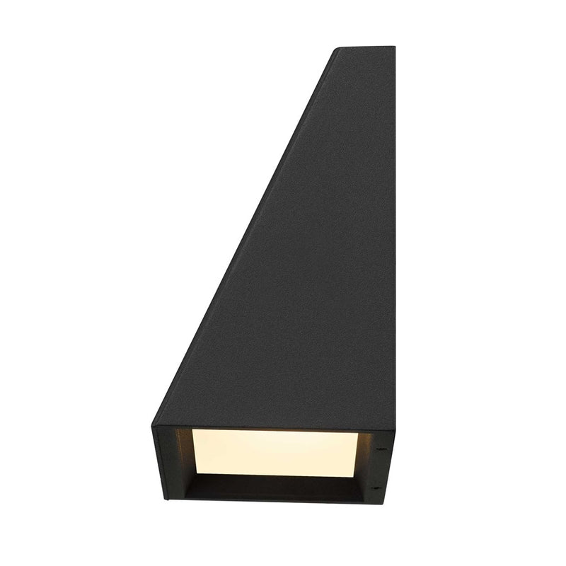 Alteck Slant 5in 1-Light LED Outdoor Sconce | Contemporary Sand Black and Sand Blast Glass | Entryway & Patio | 5 x 5 x 3 in | Model AW0032-3CCT-W-BK