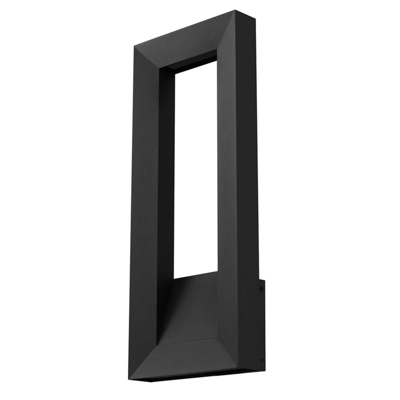 Alteck Paletto 22in 1-Light Outdoor Wall Sconce | Contemporary Sand Black Aluminum and Sand Blast Glass | Entryway & Patio | Model AW0034-3CCT-W-BK