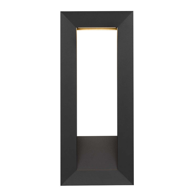 Alteck Paletto 22in 1-Light Outdoor Wall Sconce | Contemporary Sand Black Aluminum and Sand Blast Glass | Entryway & Patio | Model AW0034-3CCT-W-BK