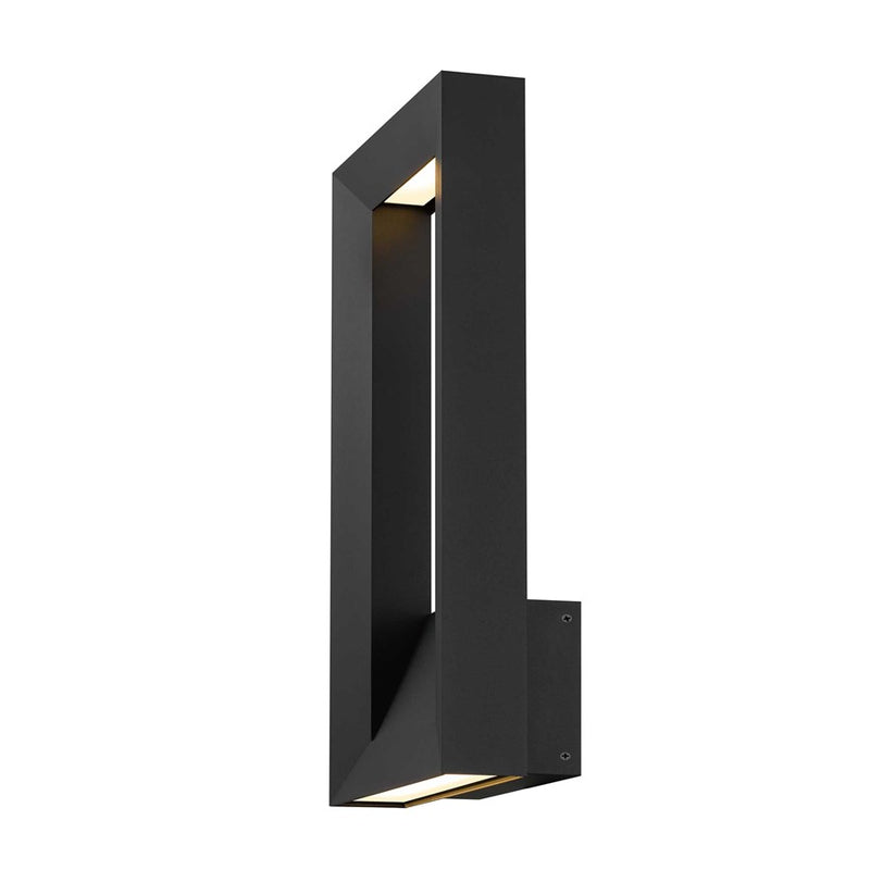 Alteck Paletto 22in 1-Light Outdoor Wall Sconce | Contemporary Sand Black Aluminum and Sand Blast Glass | Entryway & Patio | Model AW0034-3CCT-W-BK
