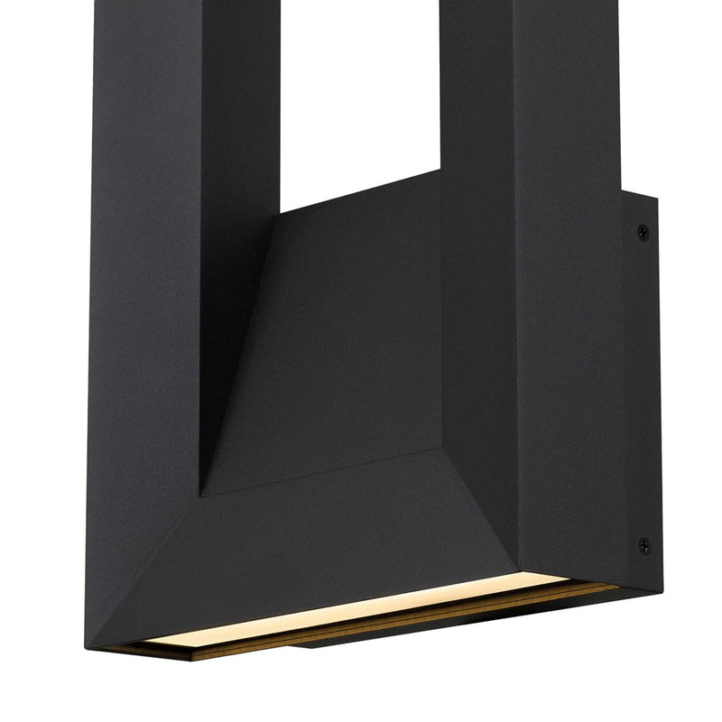 Alteck Paletto 22in 1-Light Outdoor Wall Sconce | Contemporary Sand Black Aluminum and Sand Blast Glass | Entryway & Patio | Model AW0034-3CCT-W-BK