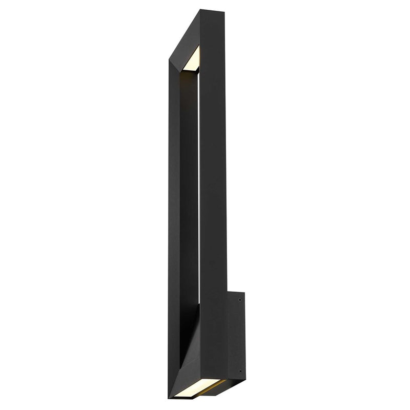 Alteck Paletto 28in 1-Light LED Outdoor Wall Sconce | Contemporary Sand Black Aluminum | Entryway & Patio | 10 x 28 x 3.5 in | Model AW0035-3CCT-W-BK