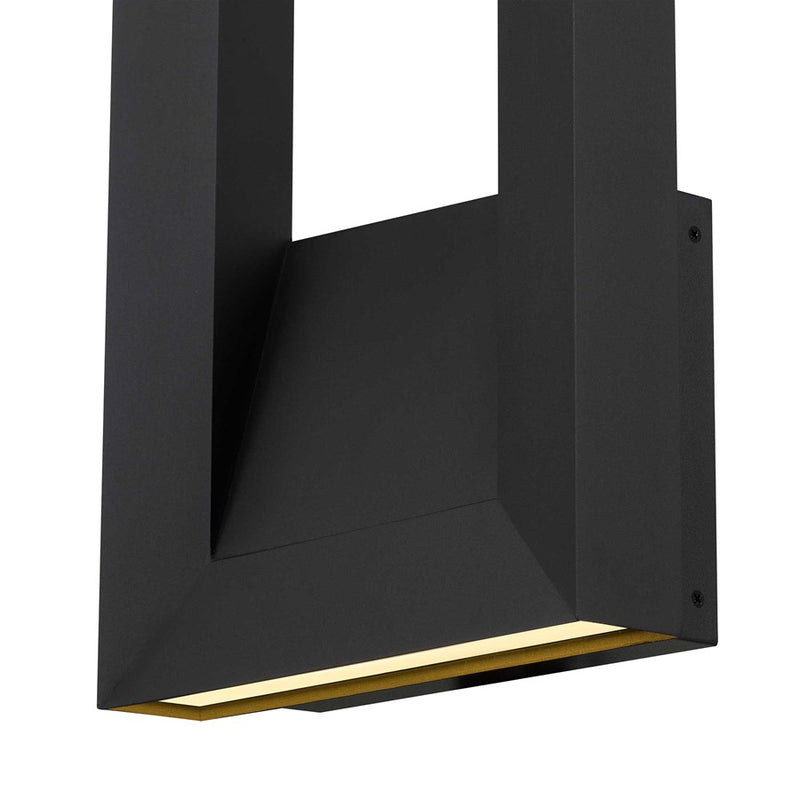 Alteck Paletto 28in 1-Light LED Outdoor Wall Sconce | Contemporary Sand Black Aluminum | Entryway & Patio | 10 x 28 x 3.5 in | Model AW0035-3CCT-W-BK