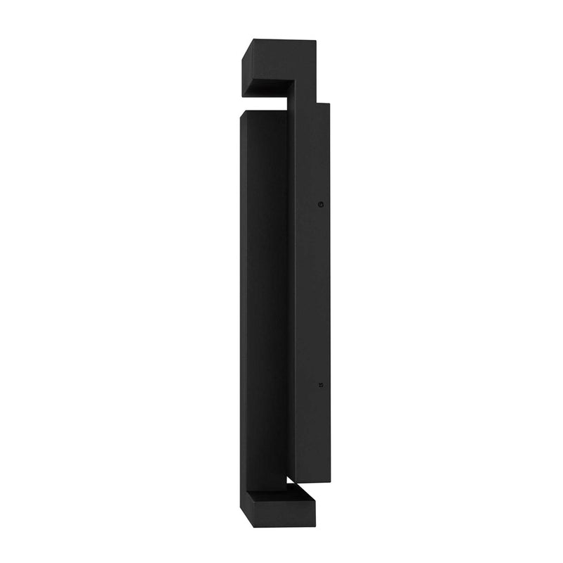 Alteck Dance 18in LED Outdoor Sconce | Contemporary Sand Black and Silk Screen Glass | Entryway & Patio | 6 x 18 x 3 in | Model AW0037-3CCT-W-BK