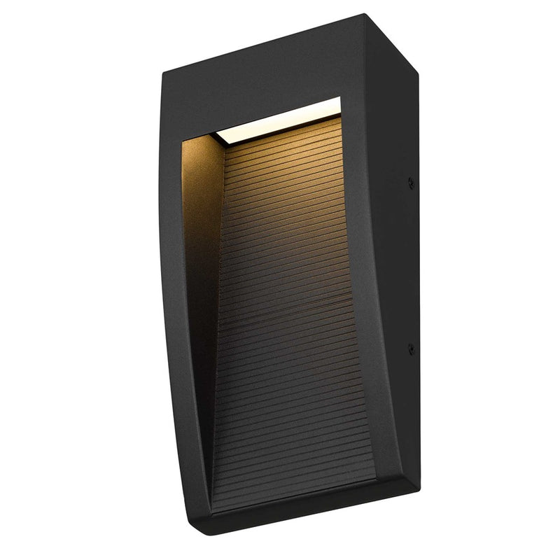 Alteck Taper 10in LED Outdoor Sconce | Contemporary Sand Black 304 Stainless Steel and Sand Blast Glass | Entryway & Covered | Model AW0038-3CCT-W-BK