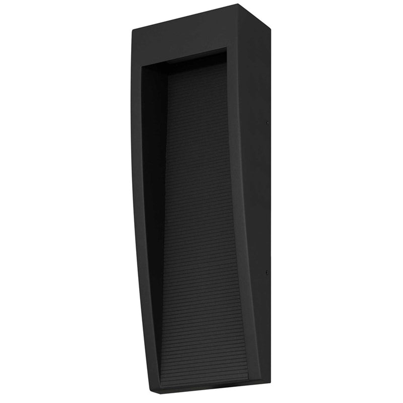 Alteck Taper 16in 1-Light Outdoor Sconce | Contemporary Sand Black 304 Stainless Steel and Sand Blast Glass | Entryway | Model AW0039-3CCT-W-BK