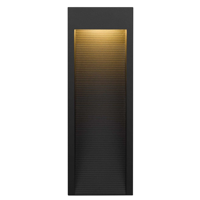 Alteck Taper 16in 1-Light Outdoor Sconce | Contemporary Sand Black 304 Stainless Steel and Sand Blast Glass | Entryway | Model AW0039-3CCT-W-BK