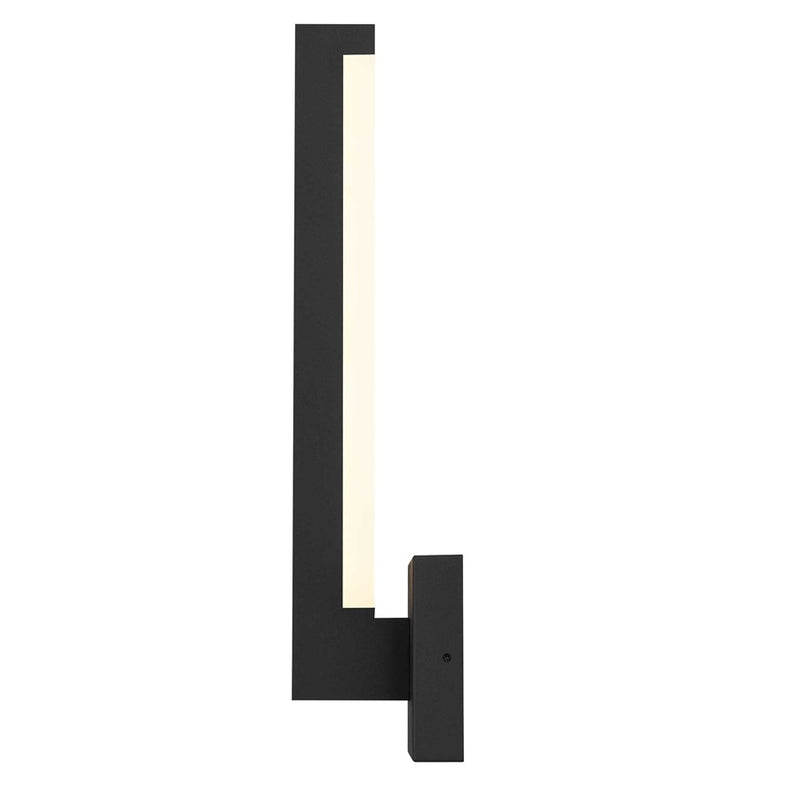 Alteck Lana 18in 1-Light LED Outdoor Wall Sconce | Contemporary Sand Black Aluminum and Frosted Acrylic | Entryway & Patio | Model AW0040-3CCT-W-BK