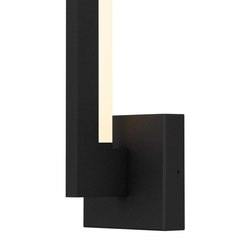 Alteck Lana 18in 1-Light LED Outdoor Wall Sconce | Contemporary Sand Black Aluminum and Frosted Acrylic | Entryway & Patio | Model AW0040-3CCT-W-BK