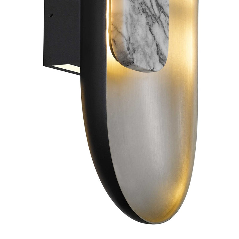 Alteck Marilyn 20in 1-Light Outdoor Wall Sconce | Art Deco Sand Black Aluminum and Sand Blast Acrylic | Entryway & Patio | Model AW0042-3CCT-W-BK-BA